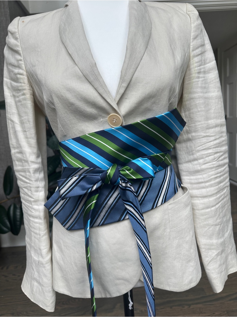 Upcycled Silk Necktie Obi Belt | Handmade Men’s Tie Waist Belt | One-of-a-Kind